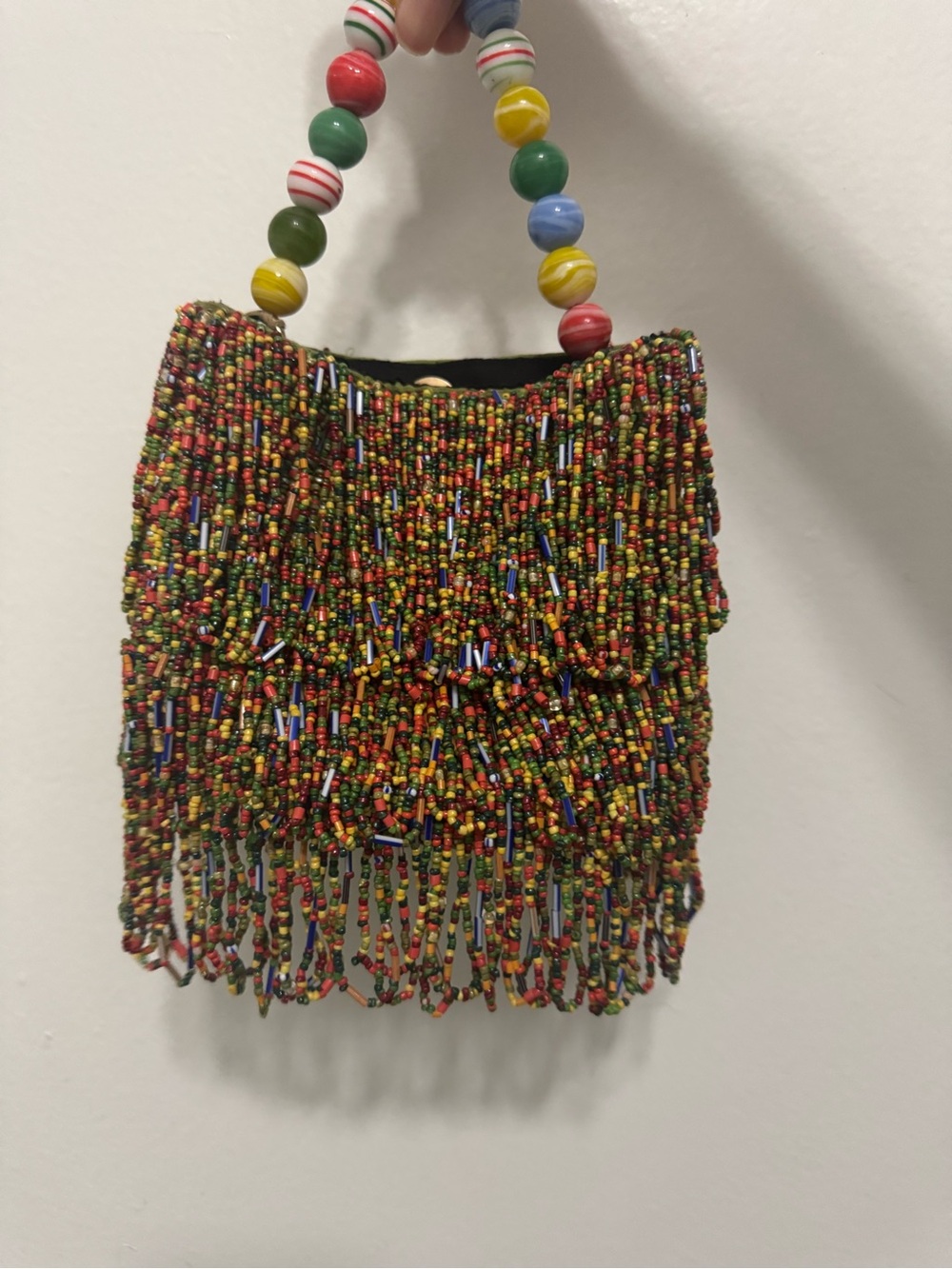 Zara Colorful Beaded Fringe Handbag